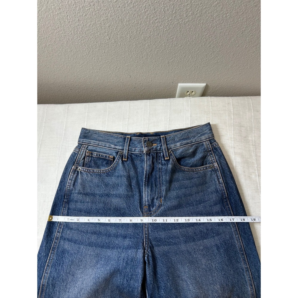 Veronica Beard Cotton Taylor High Rise Wide Leg Crop Jeans Blue Wash 25 - Picture 10 of 16